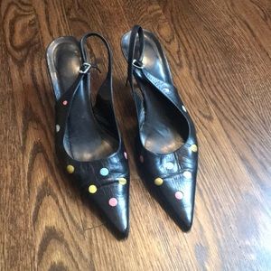 Via spiga size 10 polka dot slingback mules